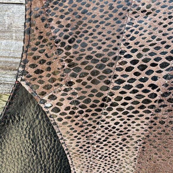 Navarre Leather Company Genuine Lambskin Black Tan Men's Leather Vest Size 3XL - Picture 5 of 7